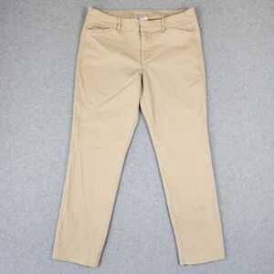 Old Navy Pixie Womens 10 Regular Tan Khaki Chino Pants Mid Rise Stretch Ankle‎